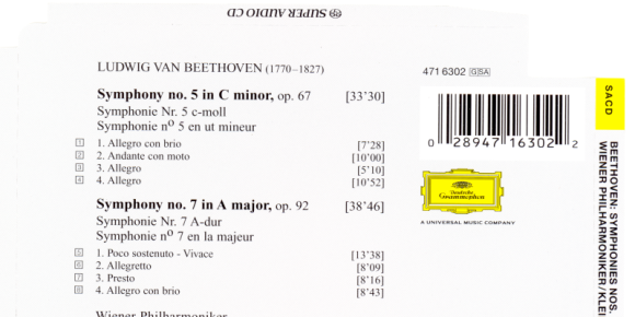 克莱伯（Carlos Kleiber）-贝多芬:第五 七命运交响曲Beethoven: Symphonies Nos. 5 7